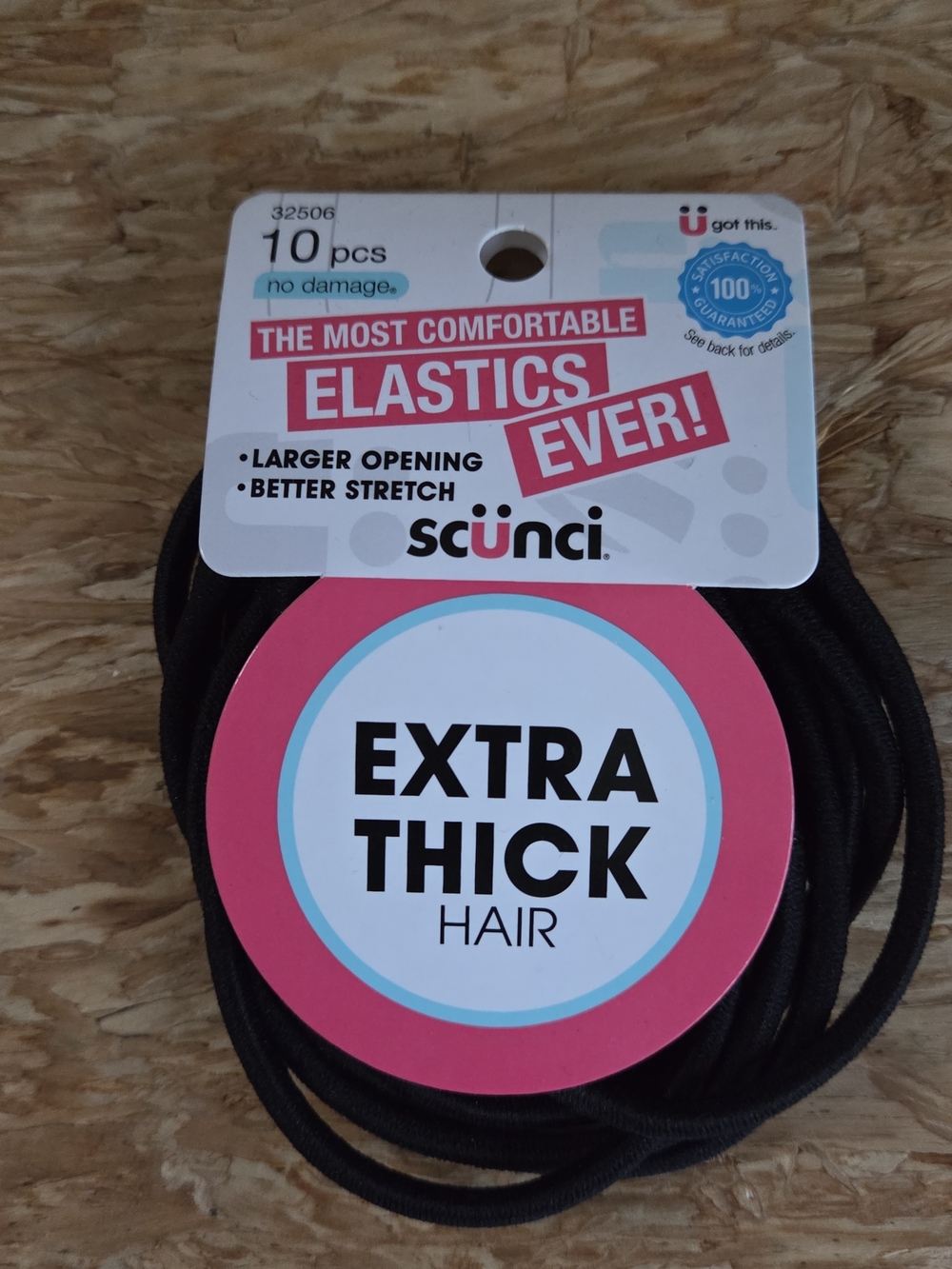 scunci Extra Thick Black Hair Elastics - 10 Pack